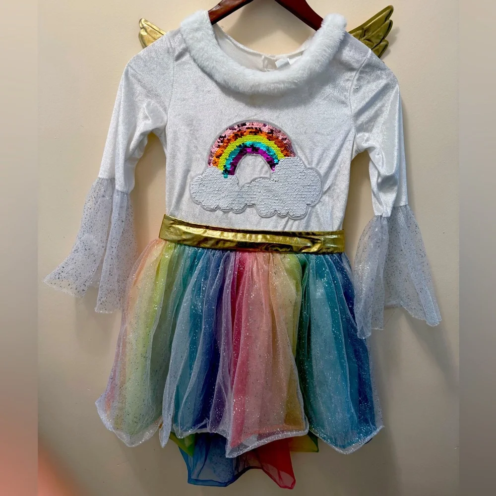 Target Rainbow unicorn Kids Costume with Gold Accents